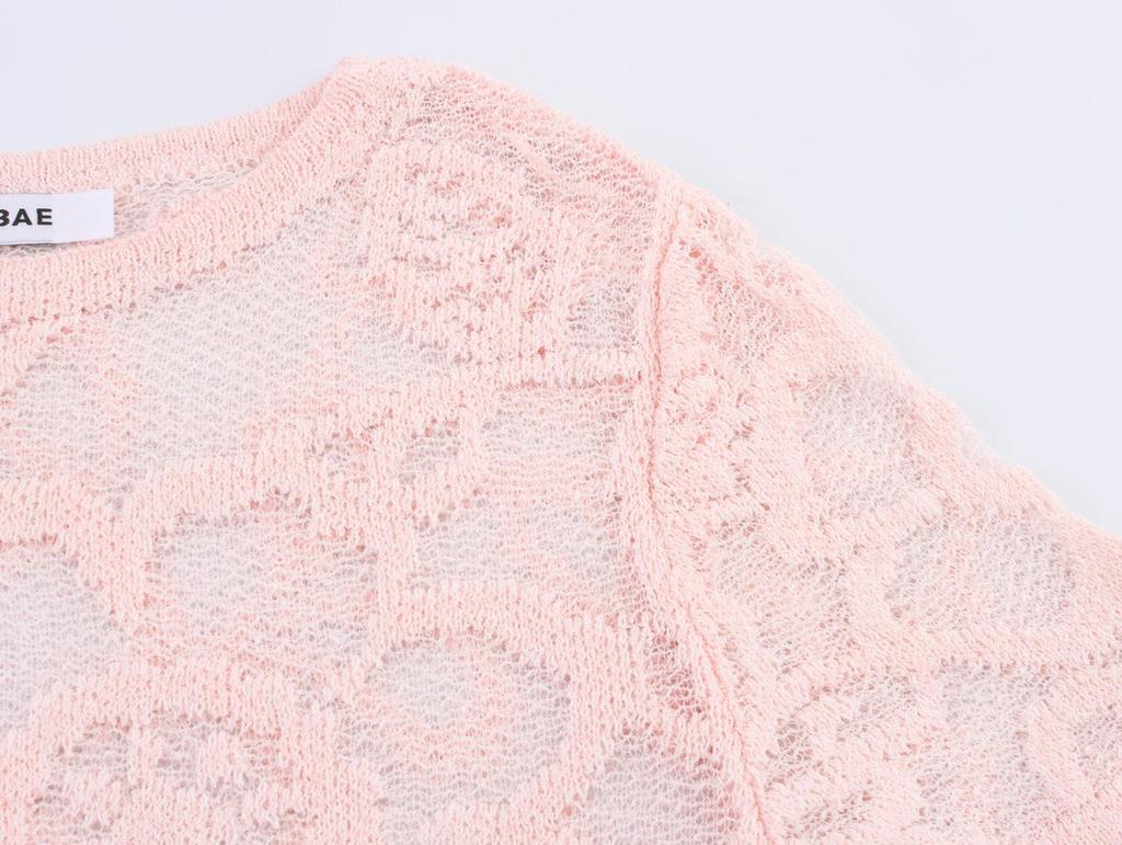 Women's 2025 Spring Floral Knit Top - European & American Style