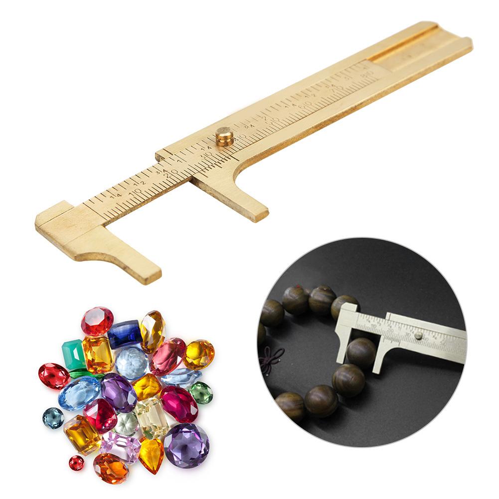 Double Scale Vernier Caliper Brass Jewelry Maker Measuring Ruler Authenticate Caliper80mm