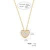 ZAKOL Shiny Micro-set Zircon Heart Necklace for Women Girls Cute Minimalist Fashion Anti-allergic Choker Neck Accessories