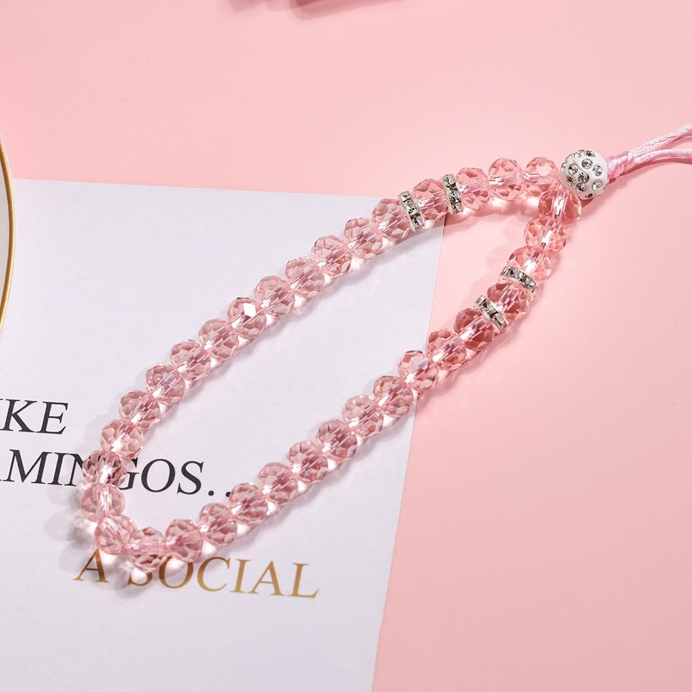 Pink Butterfly Pearl Bow Phone Chain Anti-Lost Bracelet For Mobile Phone Case Wrist Strap Lanyard Phone Keychain Portable Chain