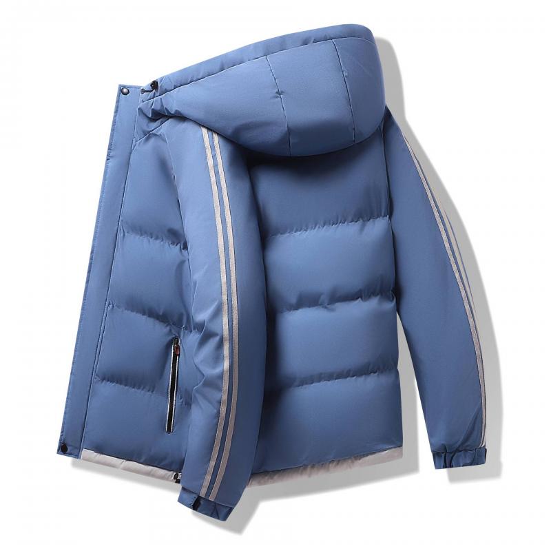Winter New Trendy Solid Color Men's Cotton Coat Thickened Loose Casual Cotton Coat Men's Daily Hooded Coat Large Size M-5XL