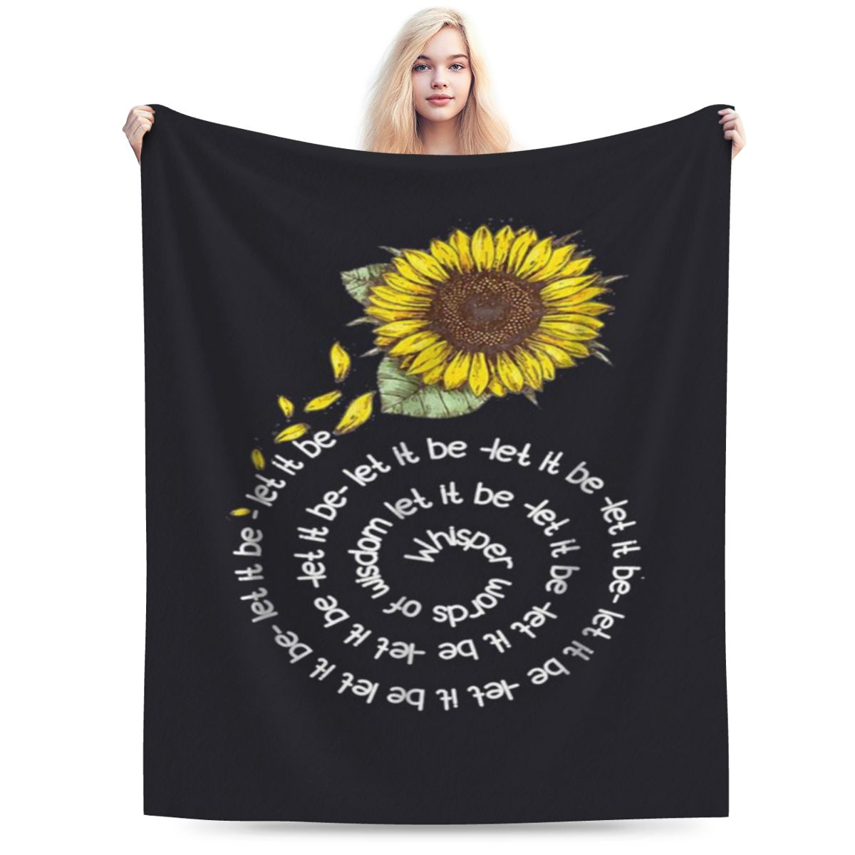 

Whisper Word To Wisdom Let It Be Sunflower Hippie Custom Soft Party An UltraSoft Micro Fleece Blanket 75x100cm 30x40in