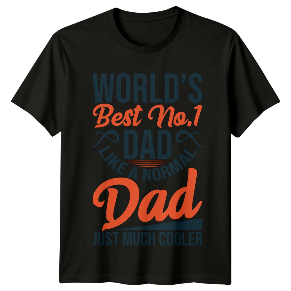 Worlds Best No.1 Dad Fathers Day Mens T-Shirt Gift L
