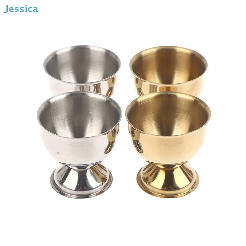 Stainless Steel Egg Cup Set - Shiny Silver  Gold Egg Holders For Breakfast Kitchen Tableware(4Pcs)