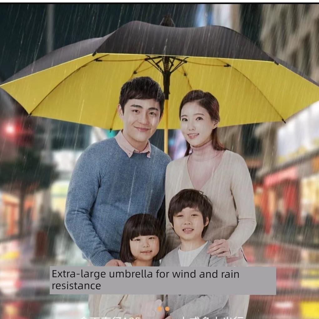 Golf Umbrella, Reinforced, Wind-Resistant, Enlarged, Thickened, Automatic, Portable, Black-Coated, Sunshade, Sun Protection, Dual-Use for Sun and