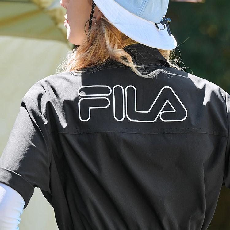 New FILA Short Sleeved Dress Women's Jet Black F11W229323FBK