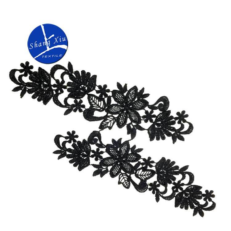 Water Soluble Lace Pair Flower, Polyester Light Silk Embroidery Flower Three-Dimensional Hollow Embroidery Diy Accessories