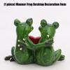 Frogs Statue for Garden Decors Green Frogs Figurines Resin Animal Sculptures Desk Ornament Collectible Gift Women Men
