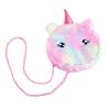 Trendy Big Eyed Unicorn Plush Crossbody Bag Stylish Round Shoulder Pouch