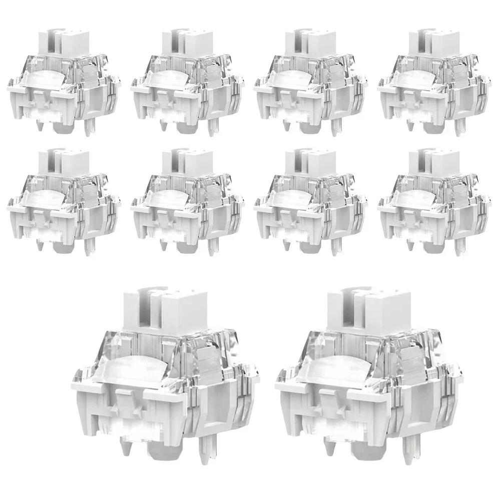 10XTTC V2 RGB Silent Linear Mechanical Keyboard Switches Prelubricated Double Silent Structure for MX Housing Keycaps bianco