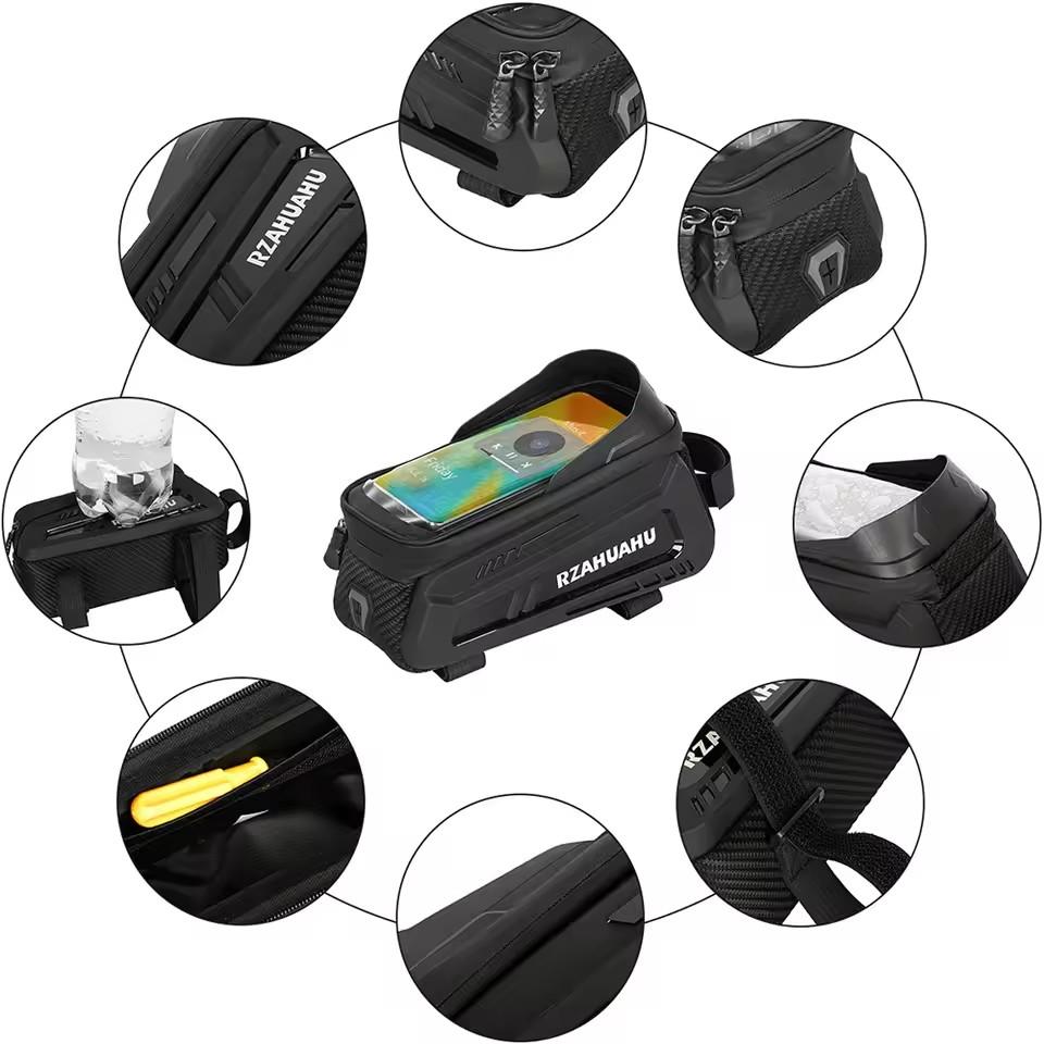 Waterproof Bike Handlebar Phone Bag Sensitive Touch Screen Cycling Front Frame Storage Pouch Universal Bike Phone Holder Case