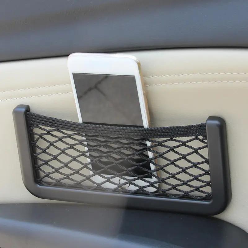 Multifunctional Wall-mounted Mobile Phone Storage Net Pocket Car Sundries Storage Bag Creative Car Net Pocket Storage Box Car Interior Supplies