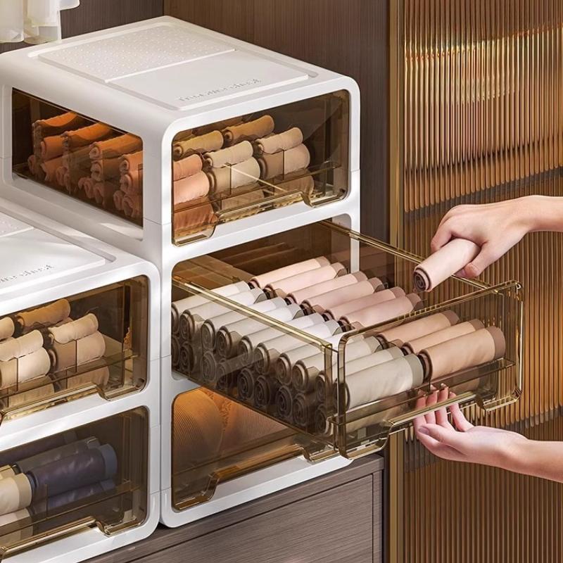 Household Underwear Storage Box Drawer-type Grid Socks Storage Box Multi-functional Layered Dust-proof Finishing Storage Box