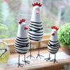3Pcs Hand Painted Chicken Ornament Wood Chicken Figurine Rooster Gifts