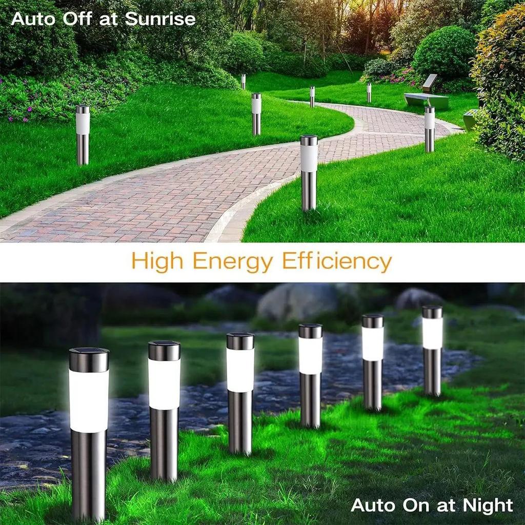 Cylindrical Garden Solar Light Dusk To Dawn Outdoor Waterproof Lights Lamp Cool White Warm White Solar Powered Garden Lighting