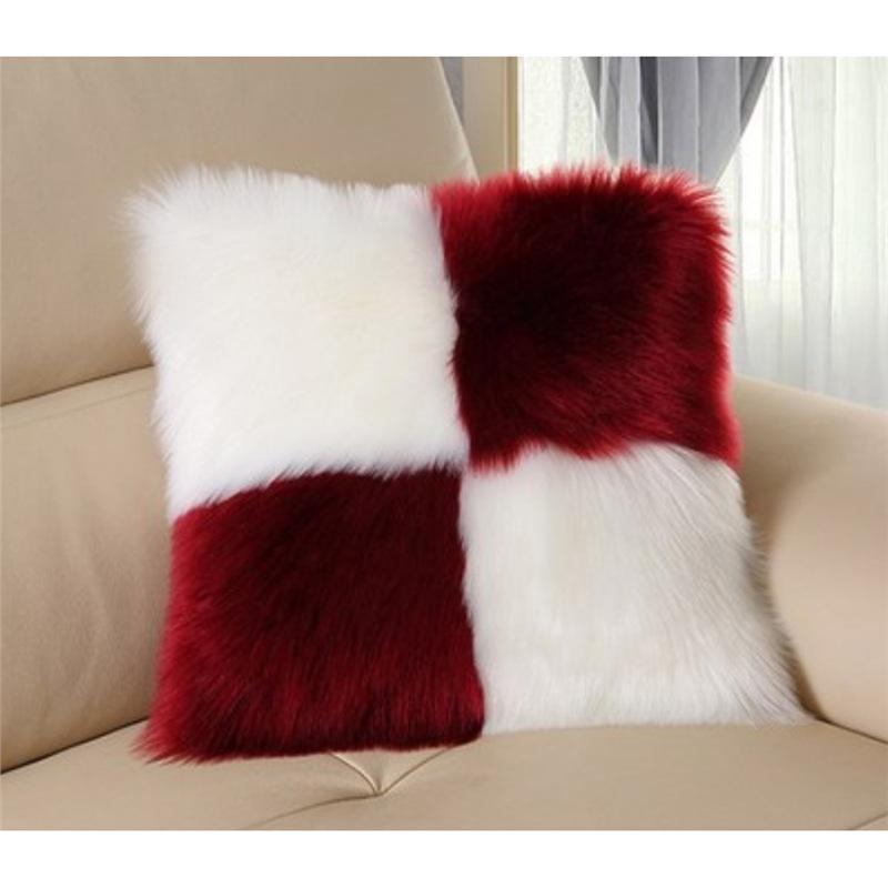 Luxe Plush Faux Wool Cushion: Fluffy Sofa & Bed Pillow