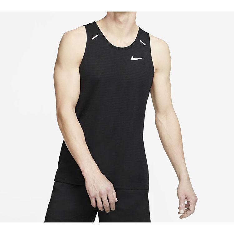 Nike Rise 365 Dri-Fit Breathable Quick-Dry Running Tank Top Men Tops Black CJ5419-010