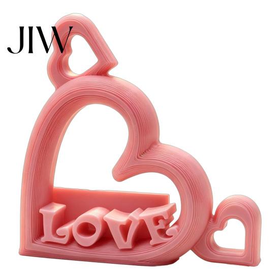 Couple Gift for Anniversary Heart Photo Stand with Embossed LOVE Letters, 3D Printed Vertical Slot Wedding Sign In Table Decoration Picture