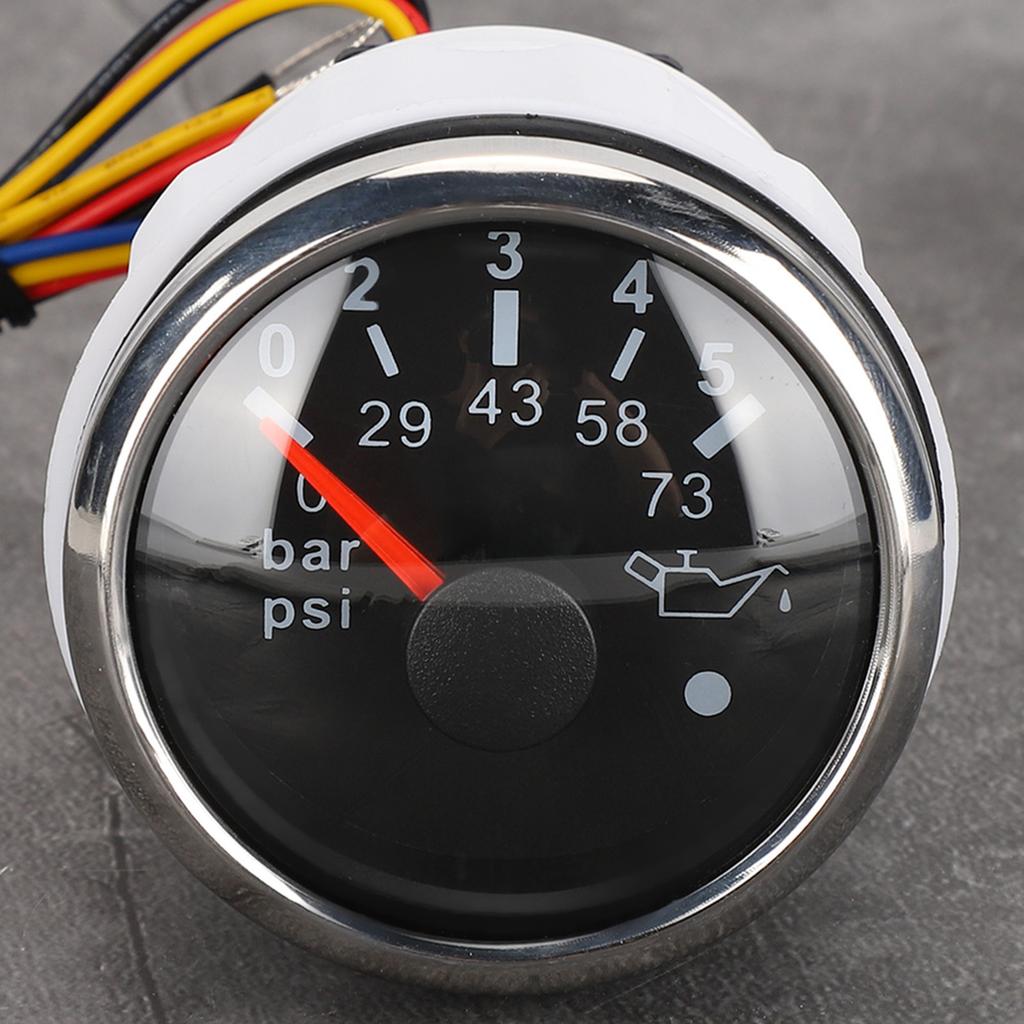 52MMCelsius2in IP67 Oil Pressure Gauge 0‑5BAR 0‑73PSI Meter with Smart Alarm for CarsCelsiusYachtsCelsiusBoats