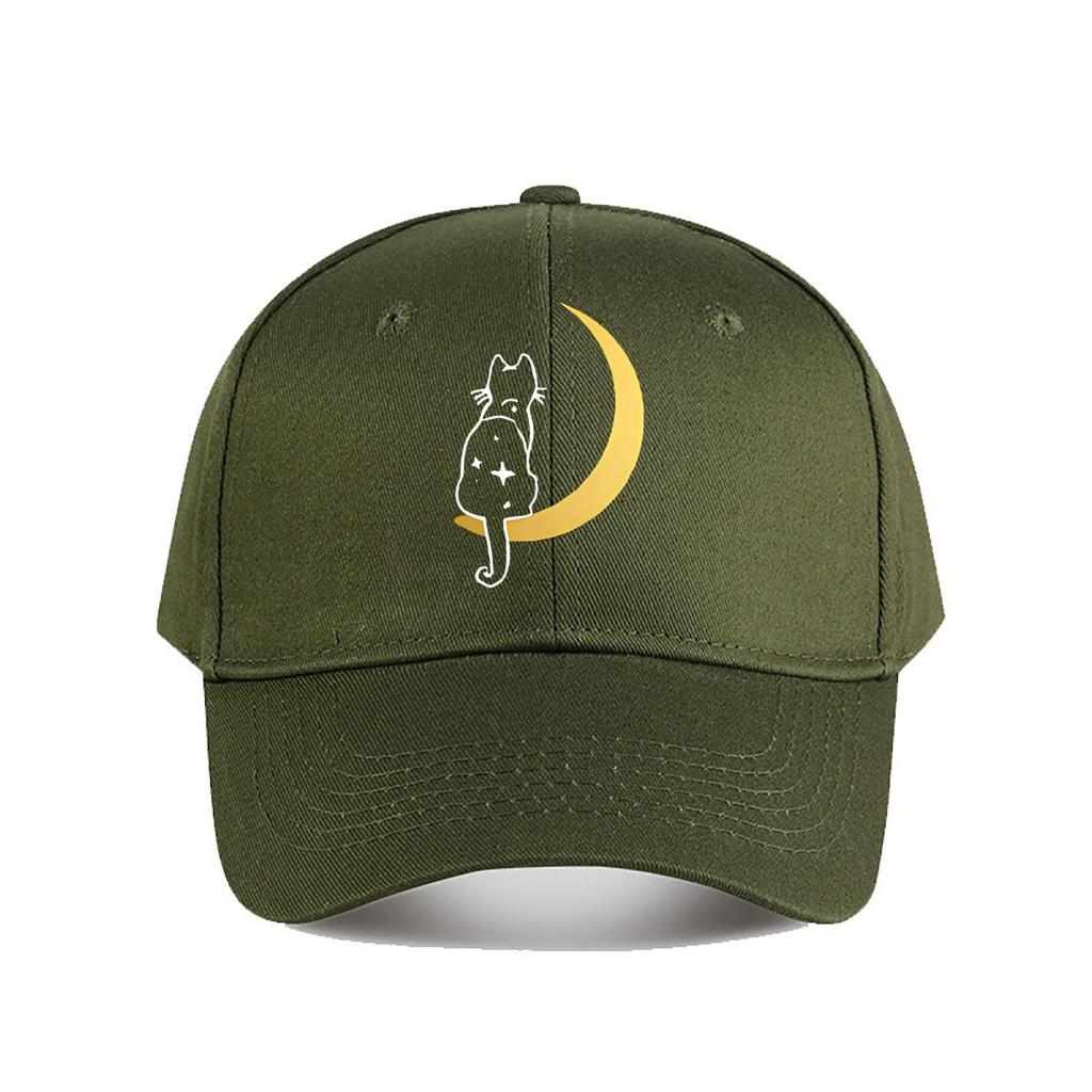 Cat Moon Vinyl Home Decor Sticker Baseball Cap Fashion Unisex Sunhat Womens Outdoor Sports Snapback Cap