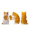 Cartoon Beer Cat Figures Mini Cat Statue Toy Funny Cat Center Console Ornaments  Home Decor