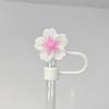 1pcs Straw Cover Cap for Stanley Cup Begonia Flower Dust-Proof Straw Toppers 10mm Reusable Silicone Straw Tips Lids Party Decor