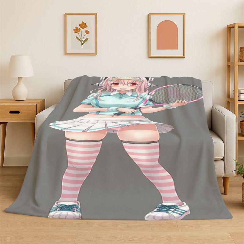 Cute Girl Super Sonico Cartoon Soft Flannel Throw Blanket,Cozy Blanket for Bed,Couch,Sofa,Bedroom,Living Room,Travel,Picnic Kid