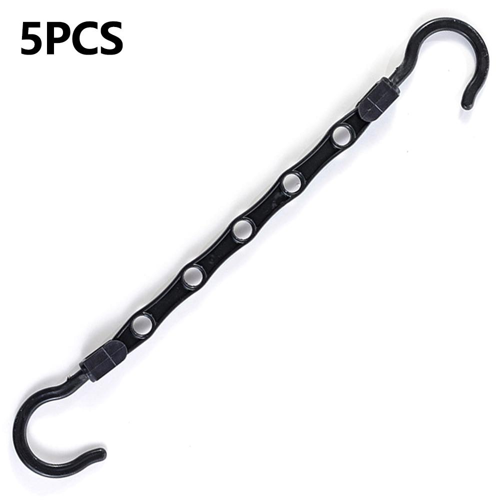 5Pcs Plastic Clothes Hanger 5 Hole Design Anti Slip Rotatable Space Saving Wardrobe Organizer A