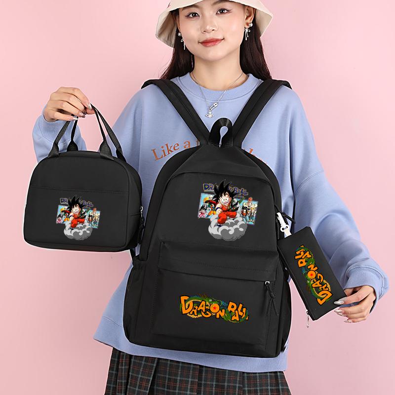 3Pcs/set Anime Dragon Ball Backpack with Lunch Bag for Girl Boy Back To School Bookbag Schoolbag Men Women Travel Bag Mochila