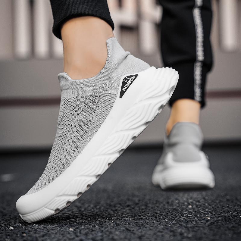 Fashion Knit Men's Casual Shoes Lightweight Platform Sneakers Breathable Socks Non Slip Running Shoes Lazy Shoes Tennis Shoes