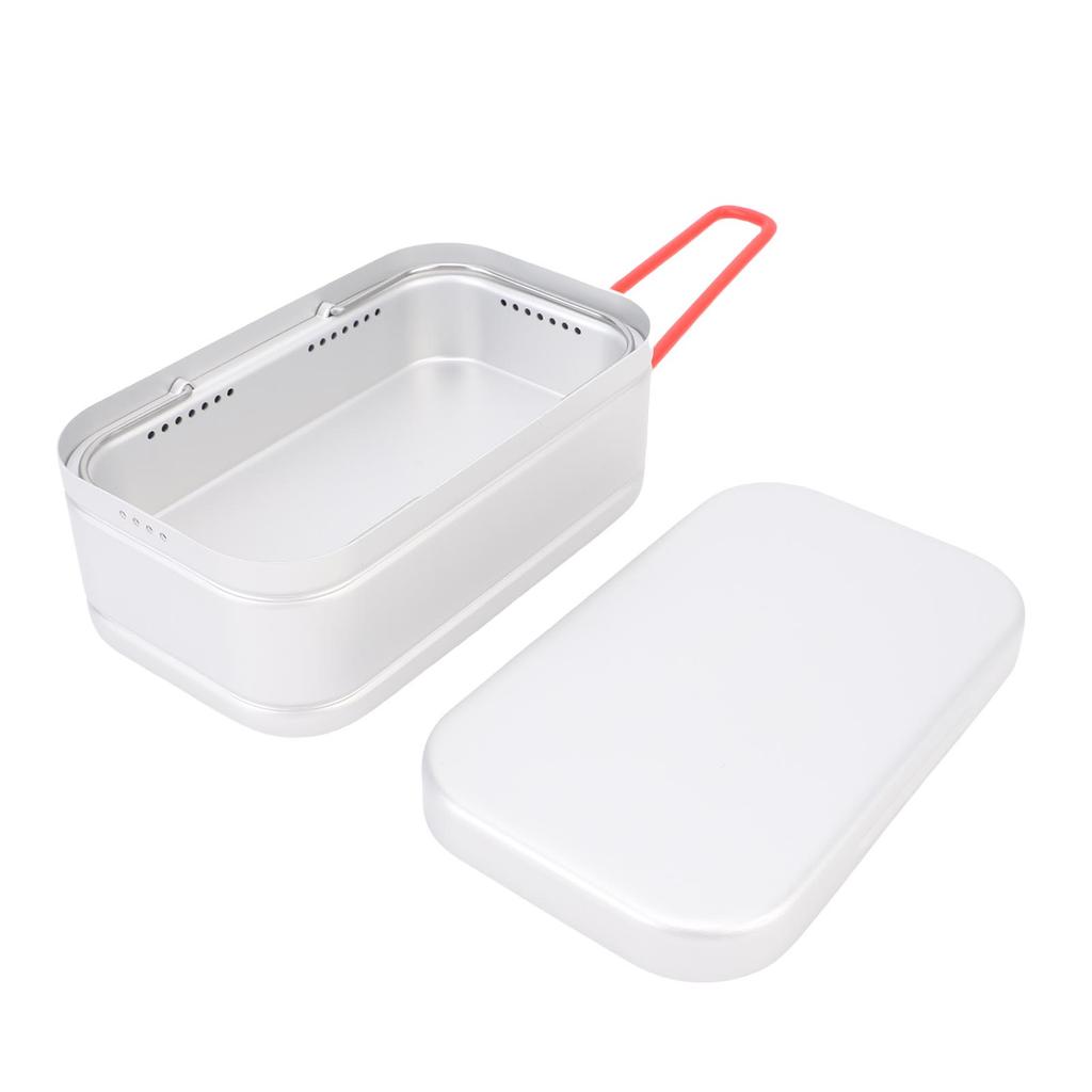 Camping Lunch Box Aluminum Alloy Steam Boil Portable Single Person Meal Box Lunch Container Support for Hiking Fishing