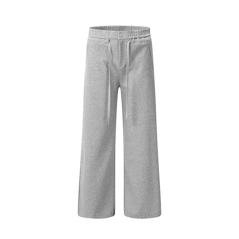 

Black of Exit American Street Idle Style Air Layer Wide Leg Sweatpants Men and Women Loose Mopping Casual Pants Gray L