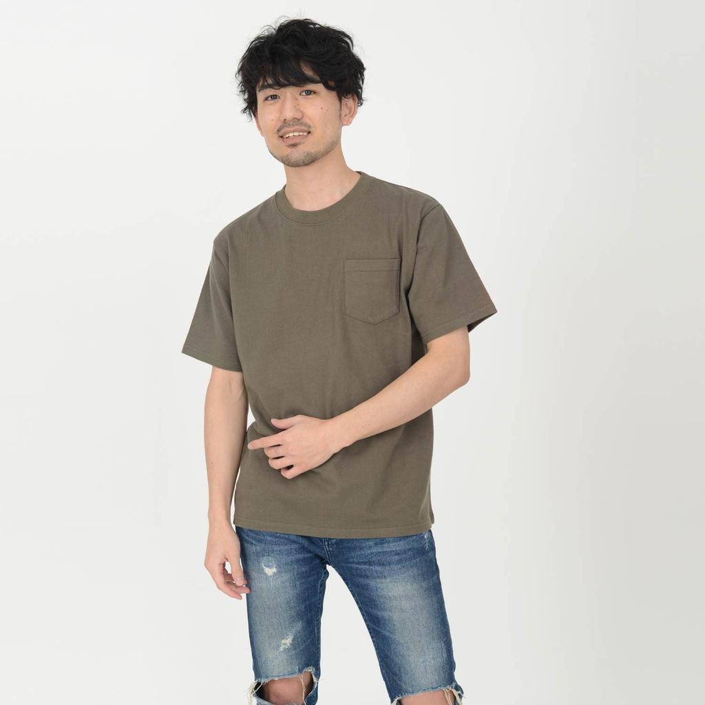 T-Shirt.ST Men's 10.2oz Khaki T-Shirt, Short Sleeve, Solid Color, Super Heavyweight Cotton with Pocket, Size XL
