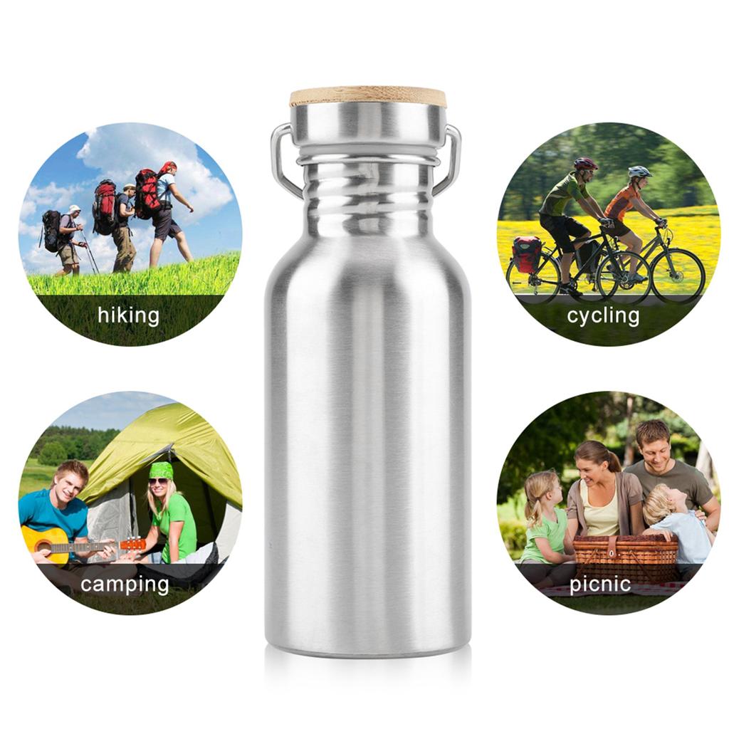 Stainless Steel Outdoor Portable Water Cup Drink Bottle Travel Mug 500mL