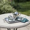 Stainless Steel Serving Tray Silver Serving Tray with Handles Decorative Shiny for Hosts, Tea Service, Bar Cart