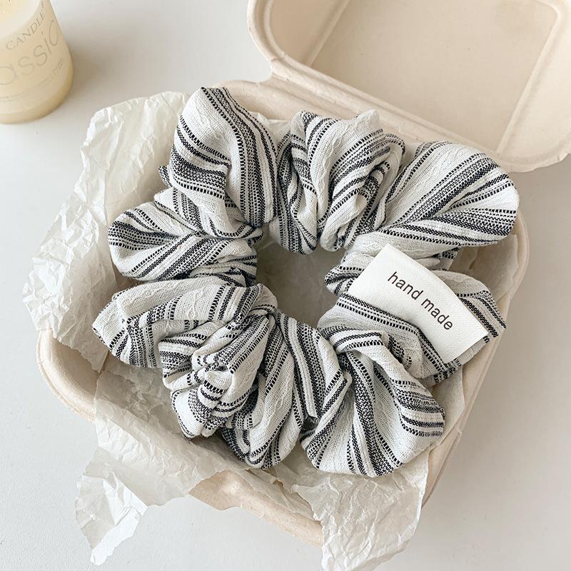 2025 Striped Ball Head Hair Tie: Large Intestine Style for High Ponytails