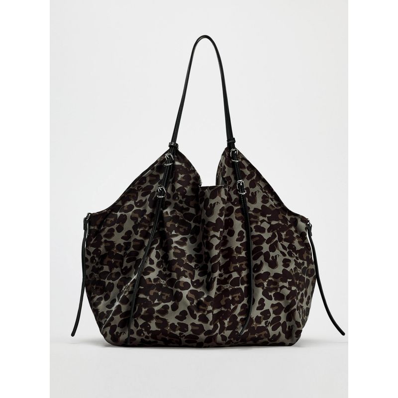 

Leopard Silk Satin Large Capacity Commuter Shoulder Bag Leopard print