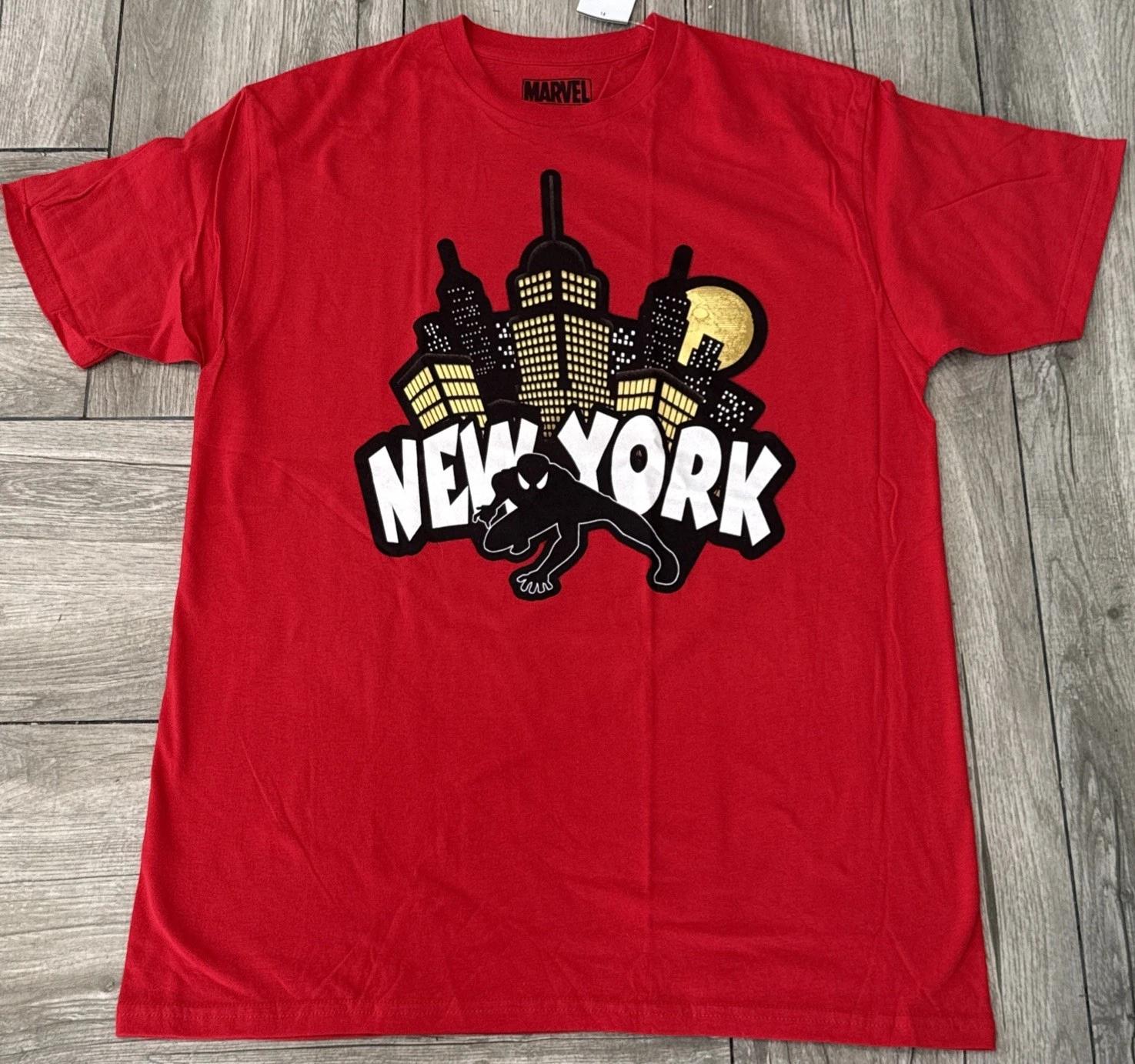 Spider-Man Venom New York City Red Graphic Tee 2016 Licensed Marvel Size Large 3XL
