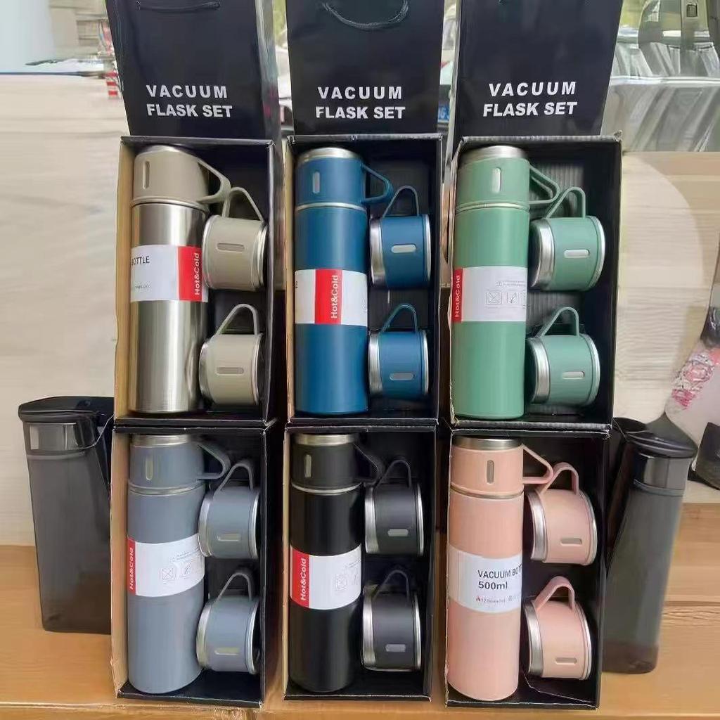Insulated Portable Water Cup Set with Three Lids - High-End Outdoor & Home Gift