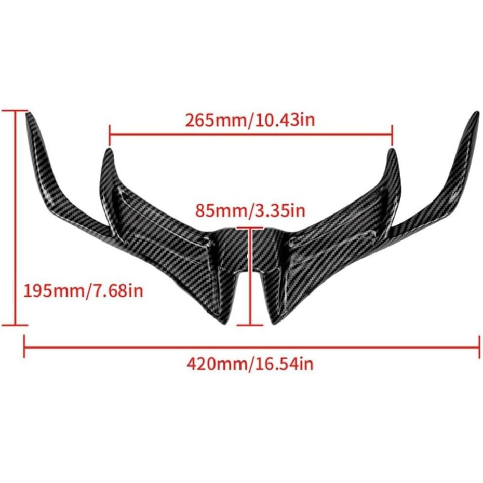 Motorcycle Winglet Carbon Universal ABS Fiber Fairing Motorcycle Wing Aerodynamic Winglet Dynamic Spoiler Wings Compatible for R15 V3 2017-2020