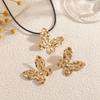 European and American Personalized Three-dimensional Butterfly Shape Necklace, Earrings, Jewelry Set, Niche Design, High-end Necklace