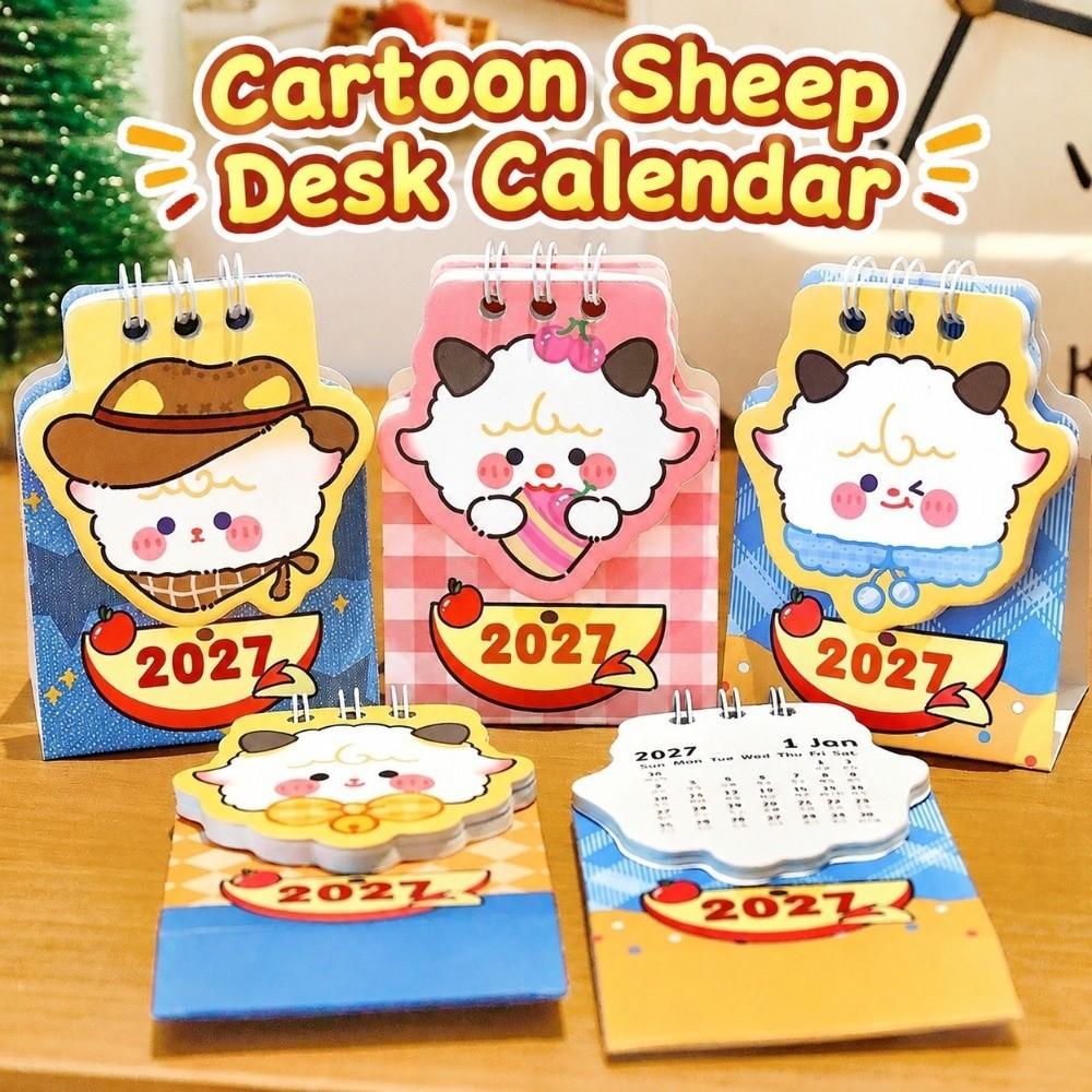Mini Coil Calendar Sheep/Dog Planner Calendar Cartoon Memo Calendar Home Office