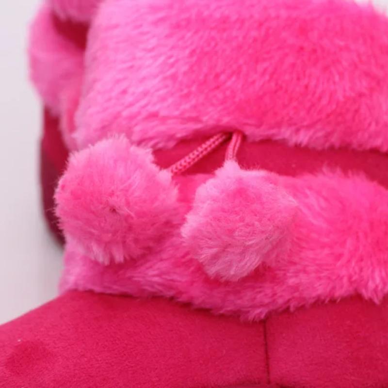 New Girls Snow Boots Winter Comfortable Thick Warm Kids Boots Lobbing Ball Thick Children Autumn Cute Boys Boots Princess Shoes