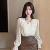 French Court Style Chiffon Blouse Women's Spring Autumn Elegant Long Sleeve Stylish Outerwear Shirt Top