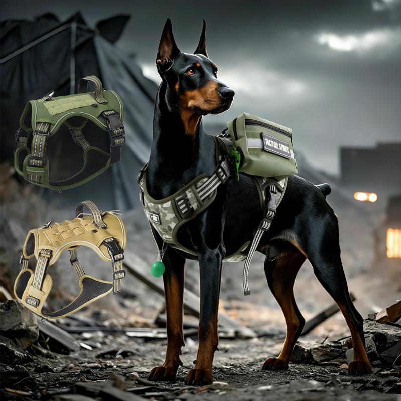 Tactical Military Vest Heavy Duty Tactical Harness for Large Dogs Multi-Functional Adjustable Pet Explosion Proof Training Vest