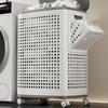 Wäschekorb in großer Größe, leise Räder, Wäschebehälter, Korb für Schmutzwäsche, Wohnen in einer Wohnung