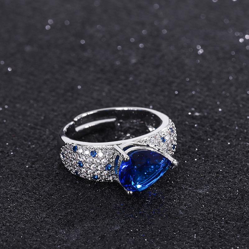 Vintage fashion sapphire blue red corundum ring women s fashion water drop ring