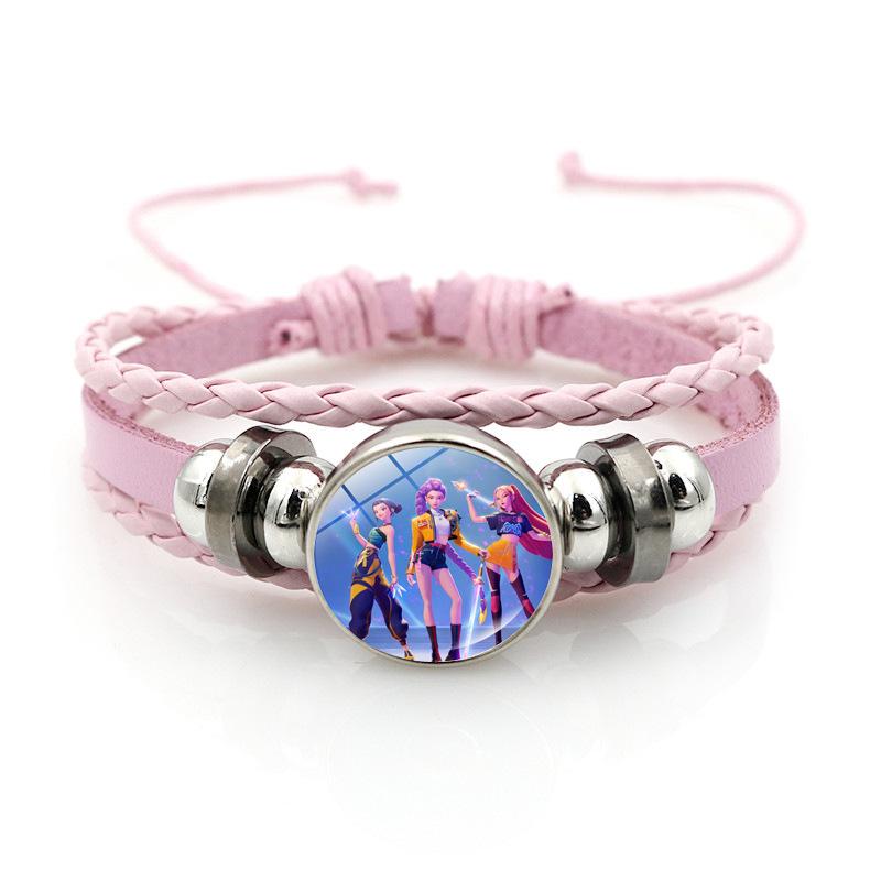 KPop Demon Hunter Bracelet Cartoon Anime Cosplay Bracelet Woven Rope Chain Pendant Fashion Accessories Girl Peripheral for Fans