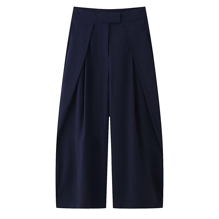 Women's Fashion Versatile Pleated High-Waisted Casual Trousers