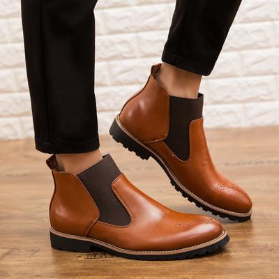 Fashion New Leather Man Business Botas Classic Comfy Male Ankle Boots Leisure Walk Walking Shoes High Top Handmade Mens Chelsea Boots
